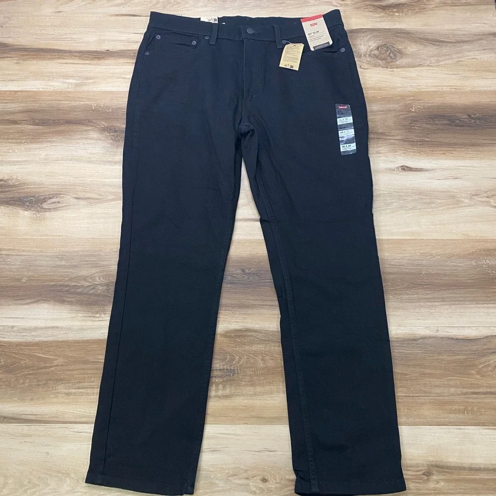 Levi's 511 Slim Jeans 36x30 Stretch Denim Modern Black Pants 04511-2694